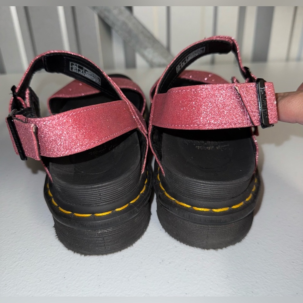 Dr. Martens Pink Glitter Platform Sandals - Picture 7 of 9